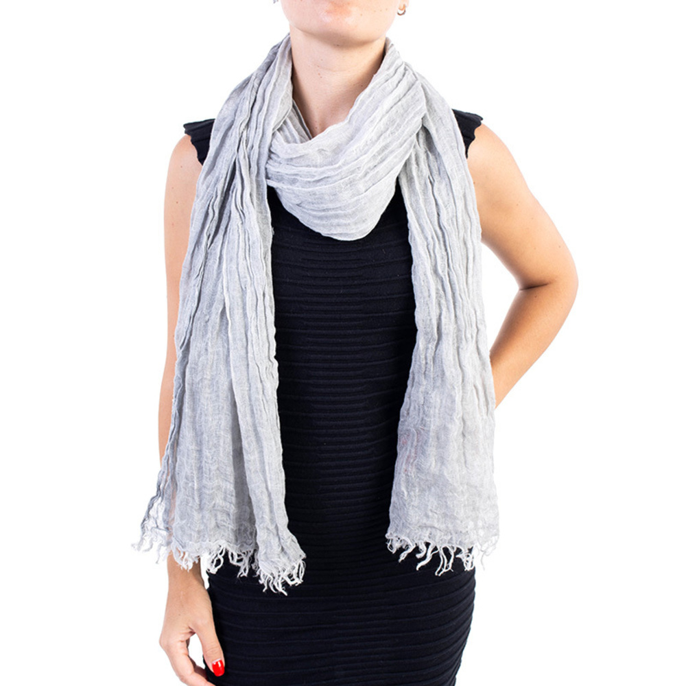 CORNELIANI LIGHT GRAY PALANTIN SCARF | WOMENS SIZE 75X196